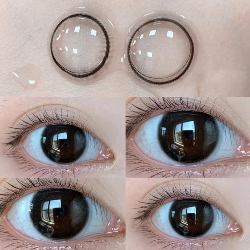 Lentes de contacto para el ojo, lentillas naturales negras con prescripción para miopes, envío rápido, 2 piezas