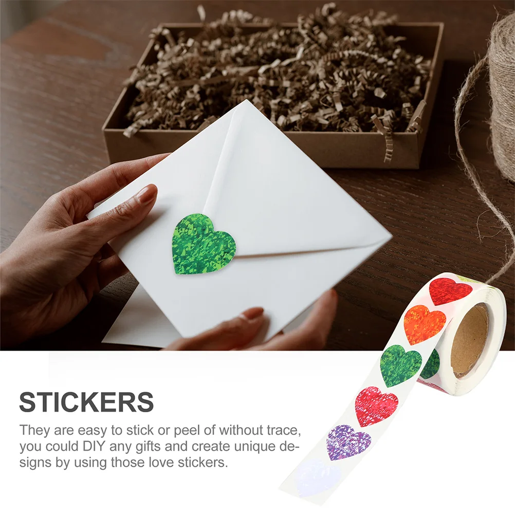 1000 pcs Heart Shape Stickers Creative Multipurpose Paper Stickers For Gift Packaging Wedding Valentine'S Day Mother'S Day