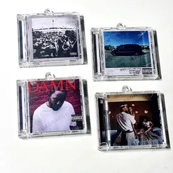 Play Songs Good Kid,M.a.a.d City Album MINI Music CD NFC Keychain Kendrick Lamar DIY Key ring Cosplay Pendant Acrylic Necklace
