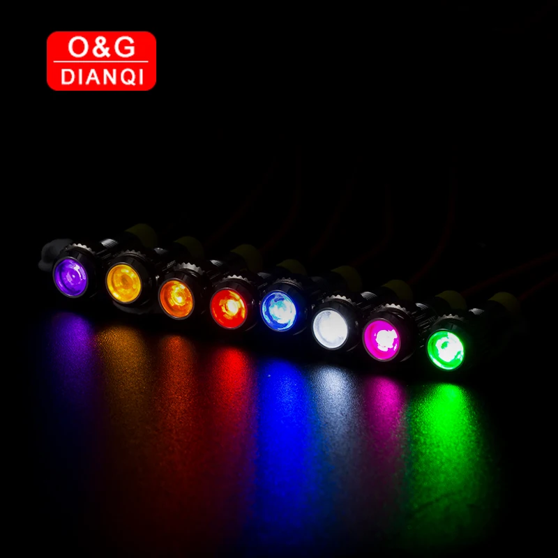 Mini luz indicadora de 6mm, luz azul, verde, rojo, blanco, amarillo, 15cm, luz indicadora de advertencia de cable gratis