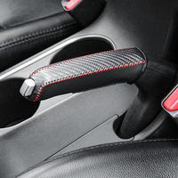 Carbon Fiber Leather Gears Handbrake Cover for Honda CR-V CRV Civic 2012 2013 2014 2015 2016