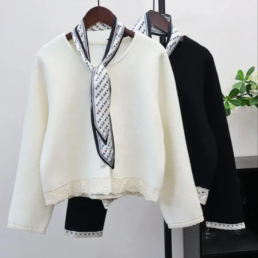 

Осенне-зимний женский свитер в стиле ретро с контрастным ромбовидным узором, кардиган, новый вязаный кардиган с v-образным вырезом и длинными рукавами в ленивом стиле