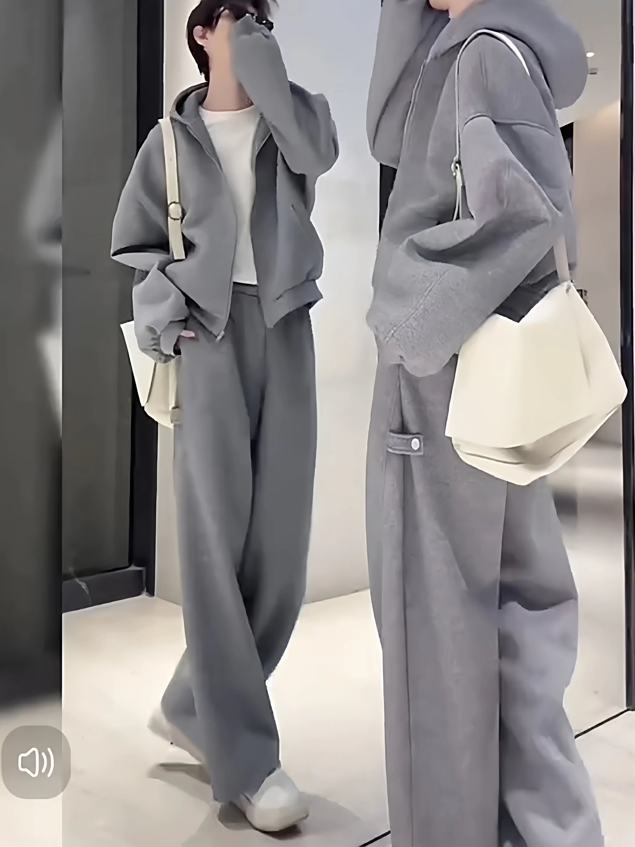 

Комплект повседневной спортивной одежды большого размера (300 Pou) для мужчин и женщин: осенне-зимний кардиган с капюшоном, толстовка и длинные брюки (2 предмета)