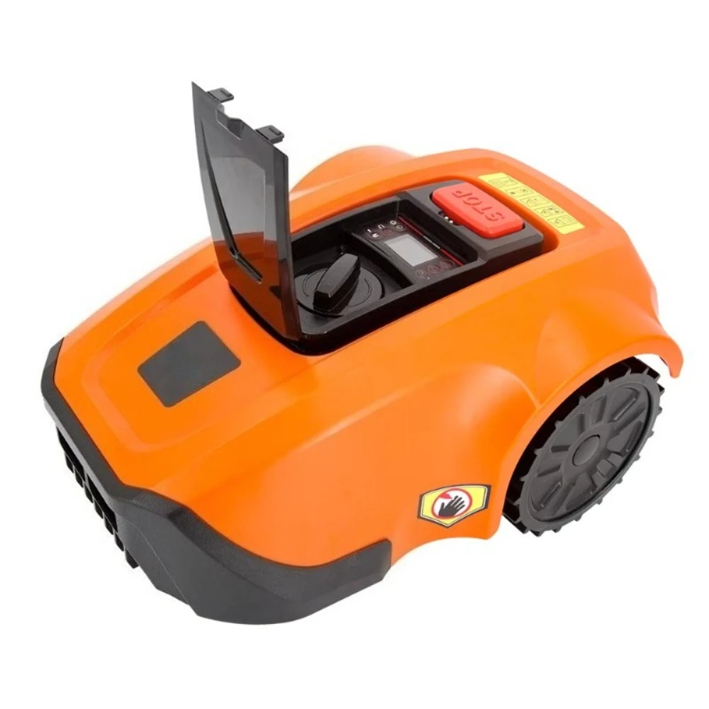 جزازة العشب الروبوتية الذكية شحن سريع جزازة العشب الكهربائية مع شاشة عرض LCD مناسبة لحديقة 500 متر مربع