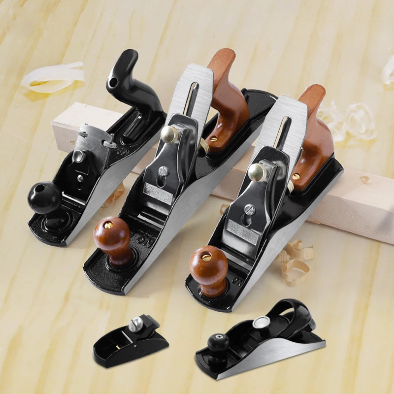 Smoothing Plane in Wooden Storage Box Precision Machined Cast Iron Wood Planer Hand Tool for Hard Soft Wood Surface Finishing