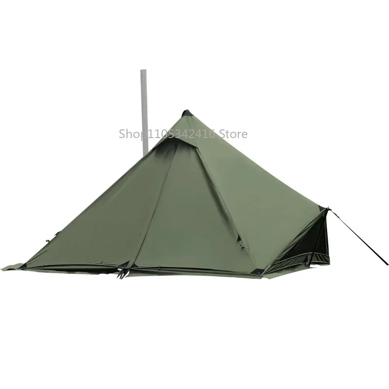 Lightweight Pyramid Camping Tent for 1-2 Persons, Breathable Hot Tent with Poles and Snow Skirts for Outdoor Camping