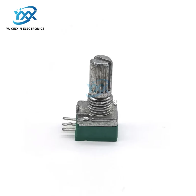 2PCS RK097N Single Potentiometer 3-Pin B5K/B10K/B20K/B50K/B100K Audio Amplifier Rotary Potentiometer with Shaft+ Nut & Washer
