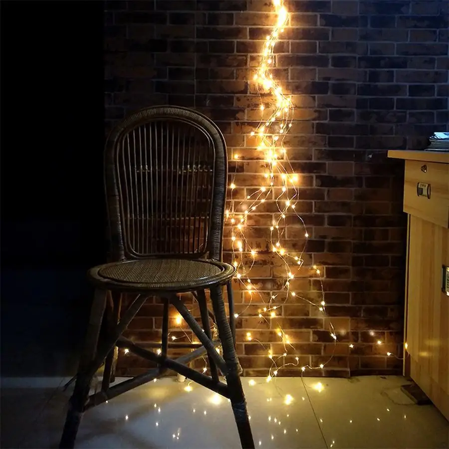 600LED Branch Lights 2M Solar Powered Waterfall String Lights Christmas Decoration Outdoor Tree Fairy Light Indoor Curtain Lamp