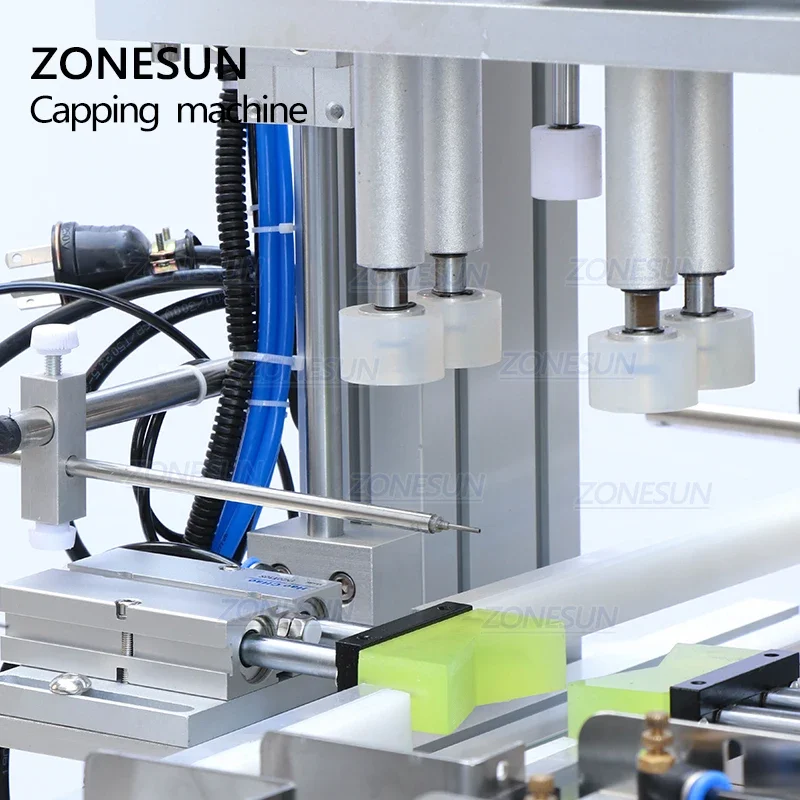 ZONESUN Automatic Linear Hand Gel Glass Jar Capping Machine Sprayer Liquid Bottle Caps Screw Capper ZS-XG16