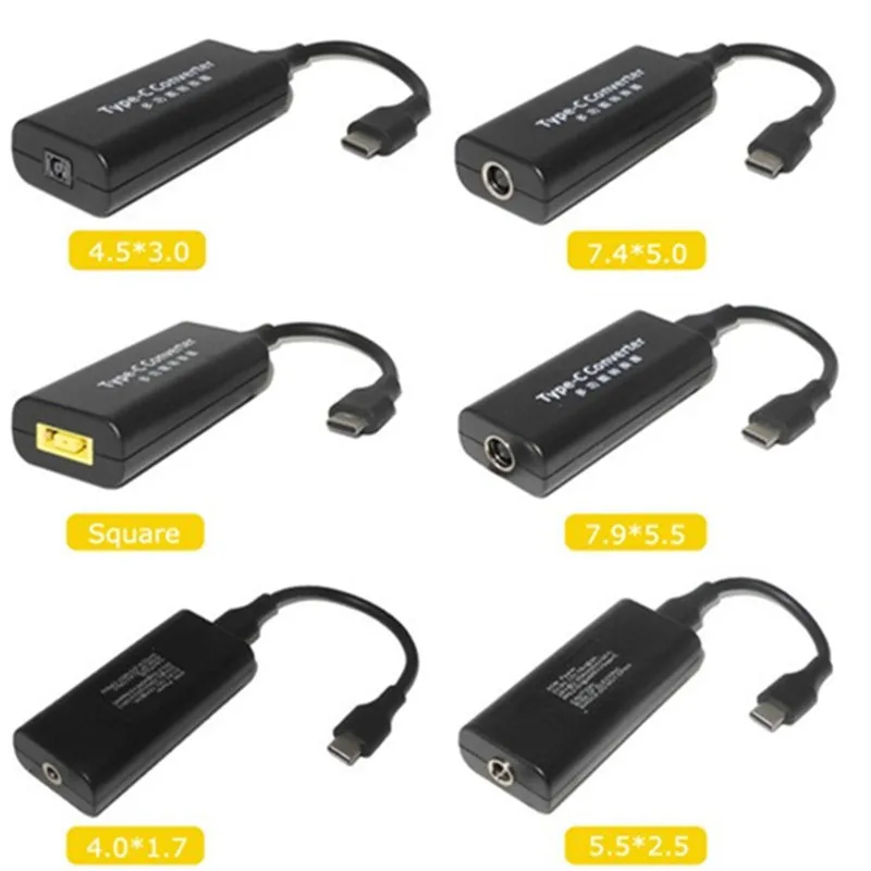 65 واط كمبيوتر محمول عالمي تيار مستمر أنثى إلى USB C DC5.5type-c محول الطاقة محول كابل شحن سريع