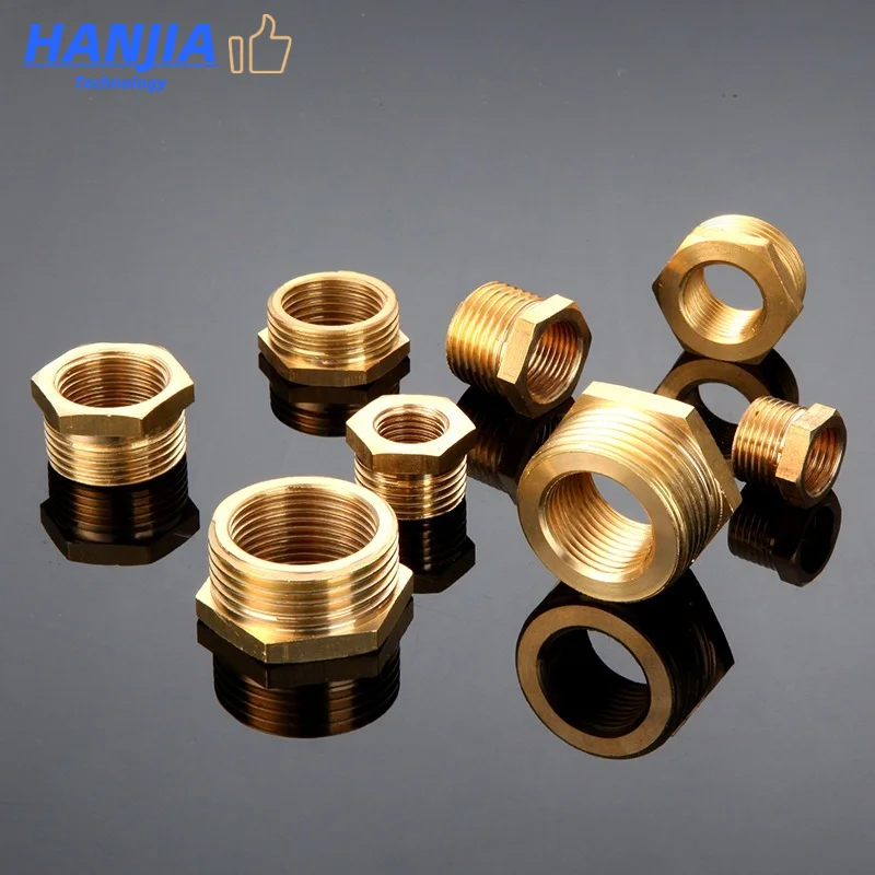 Brass Hex Bushing Reducer Pipe Fitting 1/8 1/4 3/8 1/2 3/4 F to M Threaded Reducing Copper Water Gas Adapter Coupler Connector