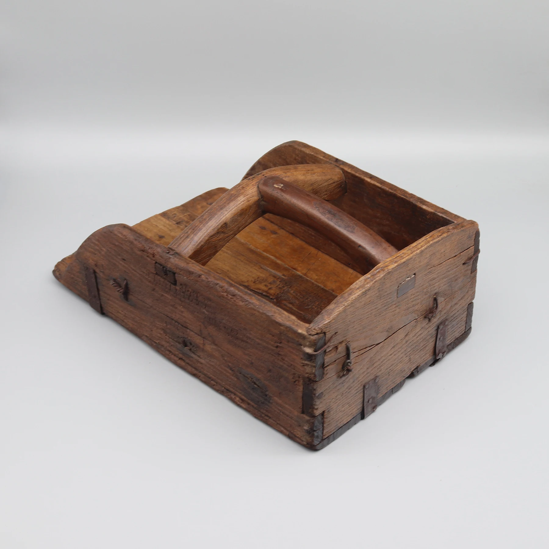 

Antique home decor chinese, old wooden flour scoop, wooden flower holder, wooden magazine holder