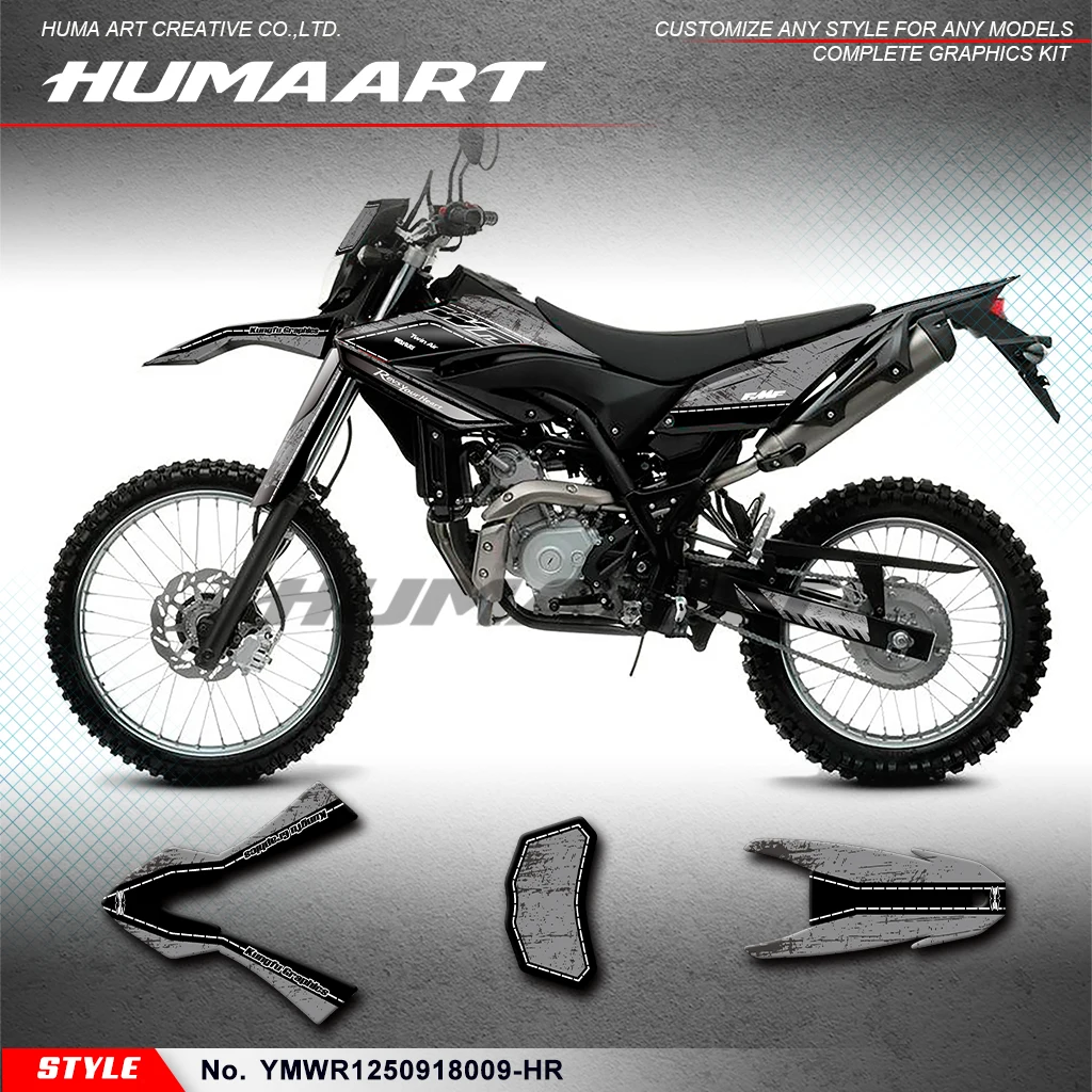 

Наклейка HUMAART, полная клейкая наклейка для Yamaha WR125R WR125X WR125SM WR155R 09 10 11 12 13 14 15 16 17 18, YMWR1250918009-HR