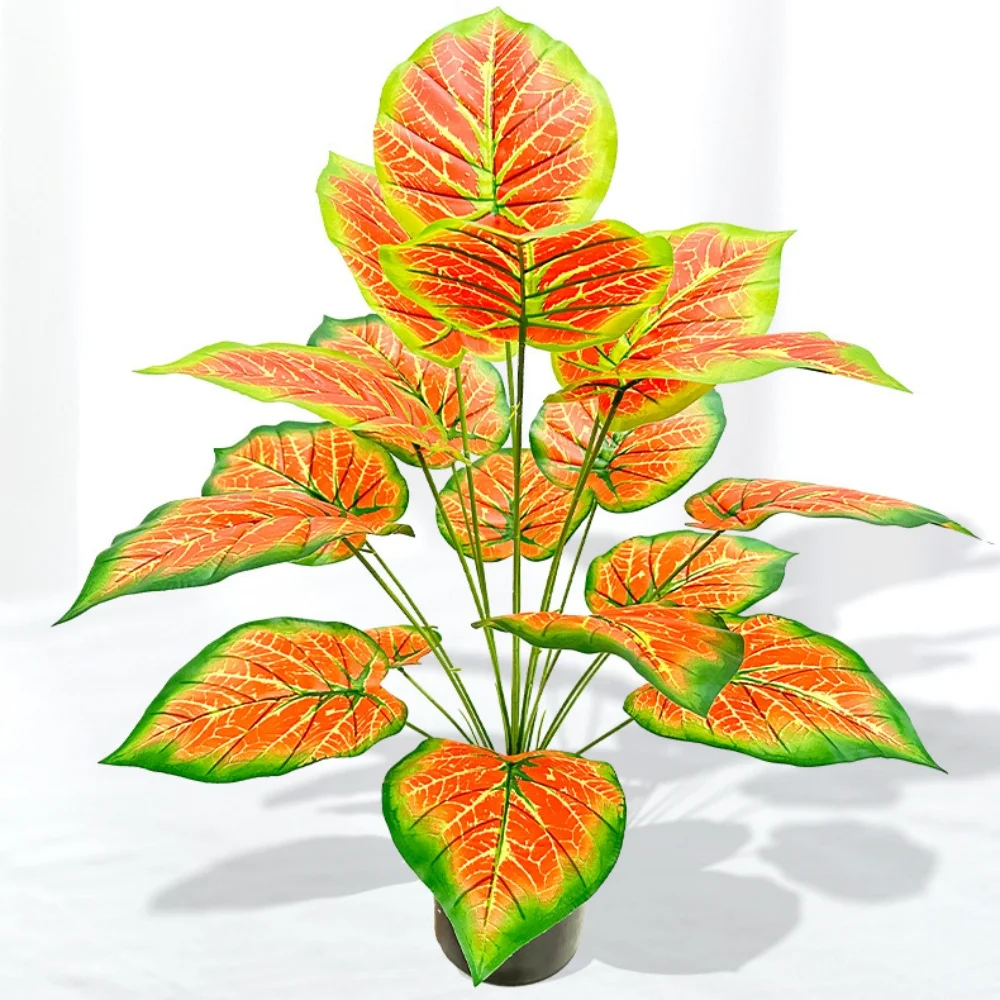 Artificial Big Plant Artificial Flower Fake Orange Leaf Decoration Simulation Bonsai Potted For Home Decor Party Desk Ornament