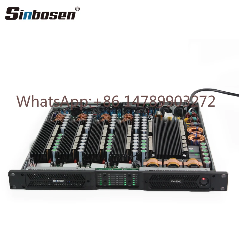 

Professional Amplified Sound Sinbosen Digital Class D Audio D4 2000 Amplifier 1U Pa Speaker 2 Ohms Stable Power Club Amplifier