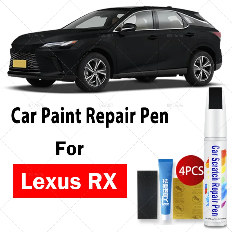 Stylo de peinture de retouche automatique pour Lexus RX (2016 – 2024), Code couleur OEM (1K2/3R0/6X7), accessoires automobiles à monter soi-même, noir et blanc