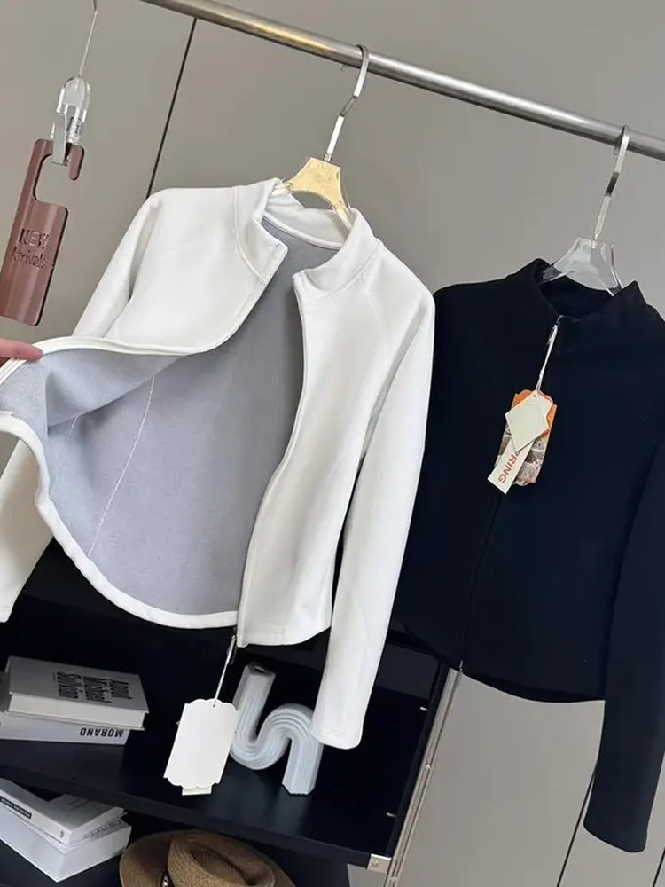 

Теплый двусторонний флисовый кардиган-жакет для женщин, осенне-зимний, приятный к телу, приталенный, в корейском стиле, повседневное пальто