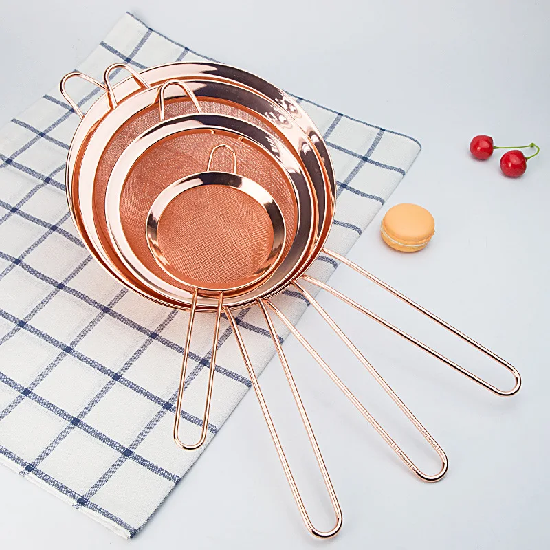 

304 rose gold duster precision screen soybean milk filter screen baby food colander flour nest screen