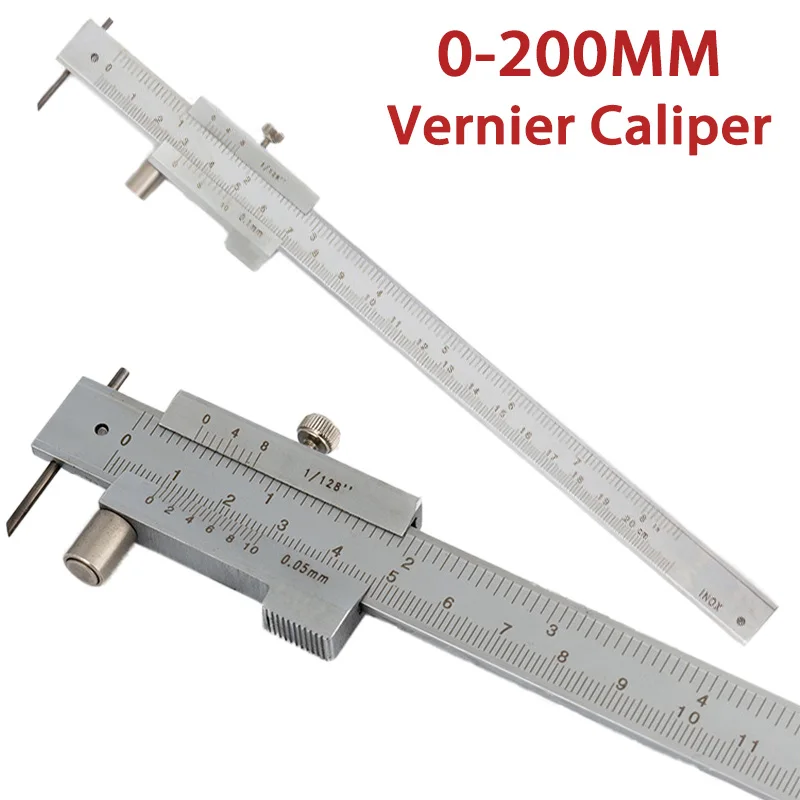 0-200mm Marking Vernier Caliper With Carbide Scriber Parallel  Measuring Instrument Tool Marking Gauging Rulersend 1ps needle