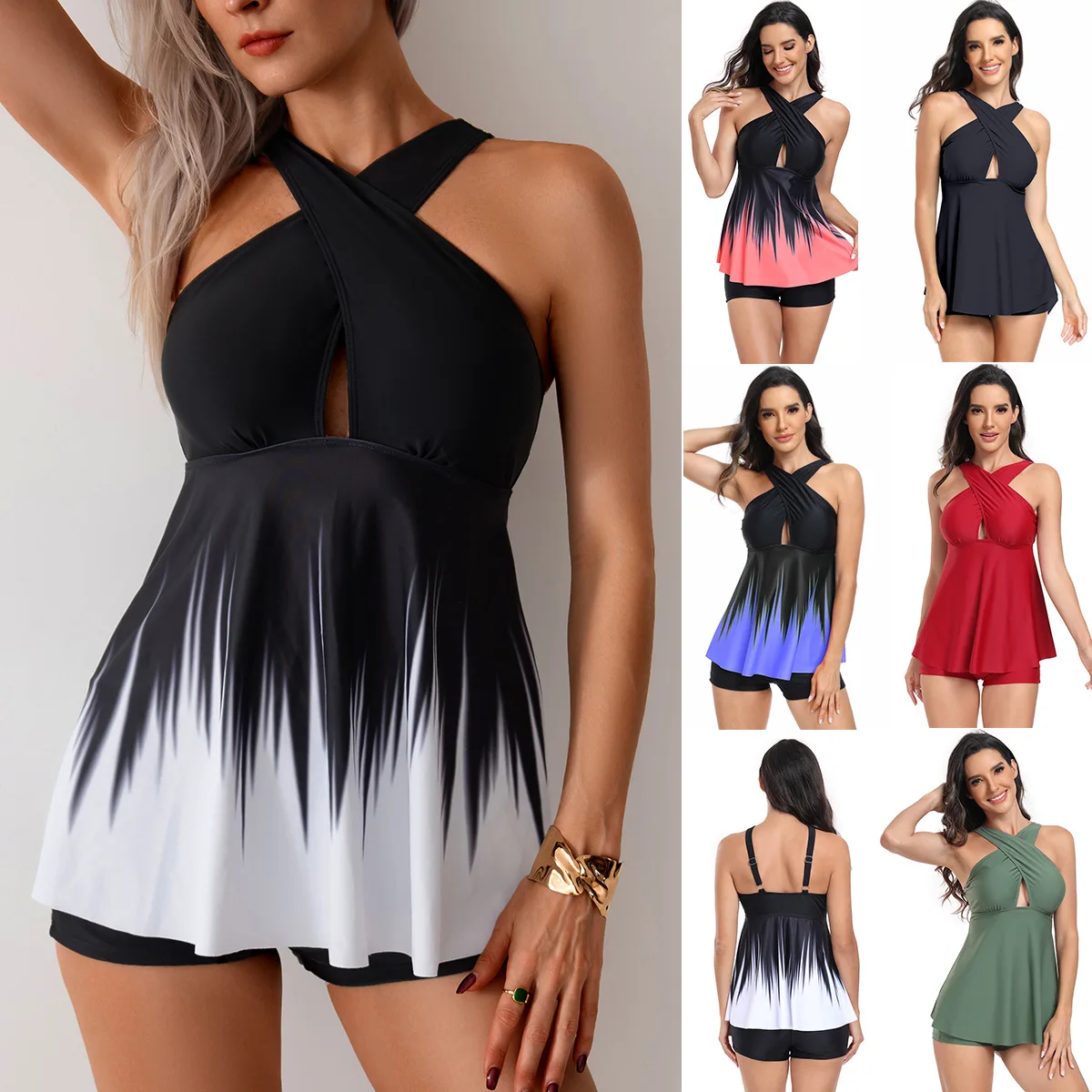 One Piece Bathing Suit Female Sexy Sports Swimwear Bikini European and American Bikini Wholesale Swimsuit Women