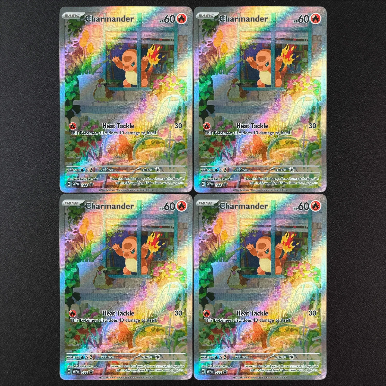 Selbstgemachter englischer Charmander # 044 2023 Scarlet & Violet Promo-Sammelkarten-Spielzeug