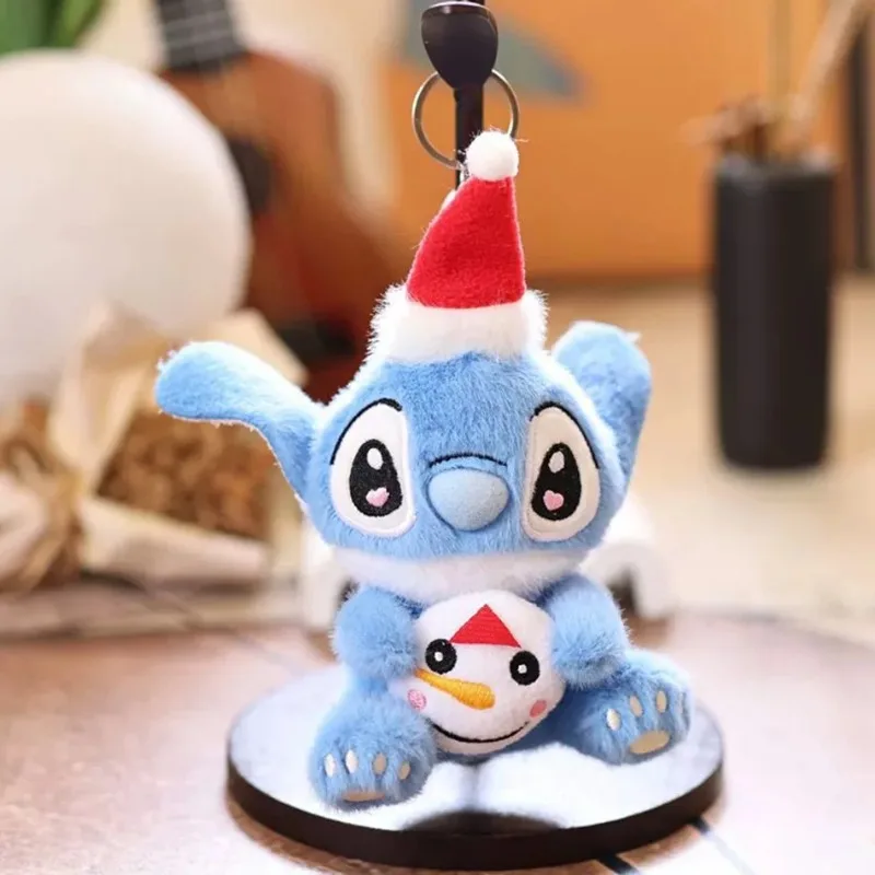 New Anime Figures Stitch Plush Keychain Christmas Seris Keychains Plushie Keyring Doll Backpack Pendant Christmas Gift Girl toys