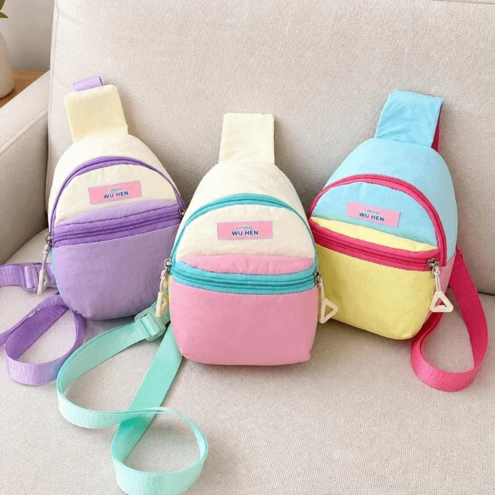Casual Lightweight Kids Sling Bag Nylon Vibrant Children Chest Backpack Durable Wear-resistant Crossbody Sling Pack Kids-outdoor