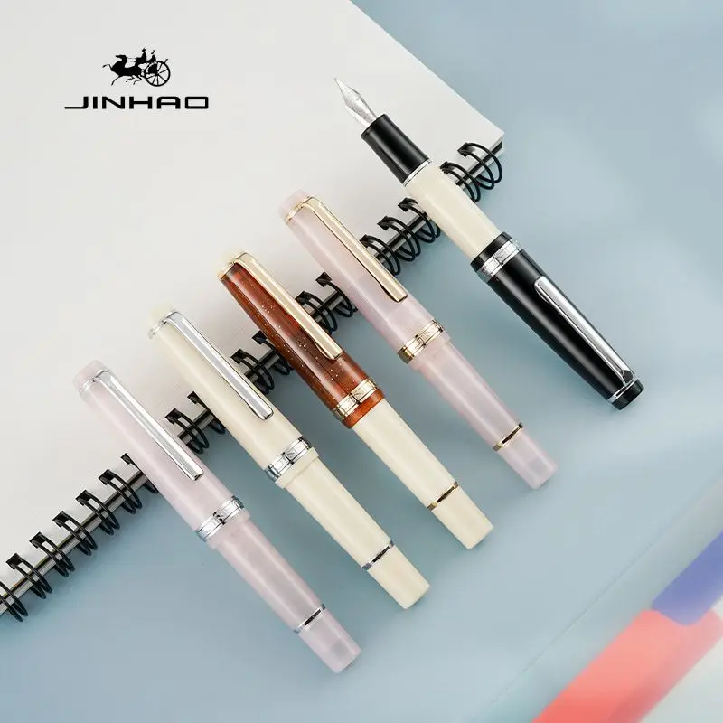 

Ограниченная серия Jinhao 82, акриловая карманная перьевая ручка с весенним дождем и пандой EF F M, изогнутое перо с конвертером, ручка для каллиграфии