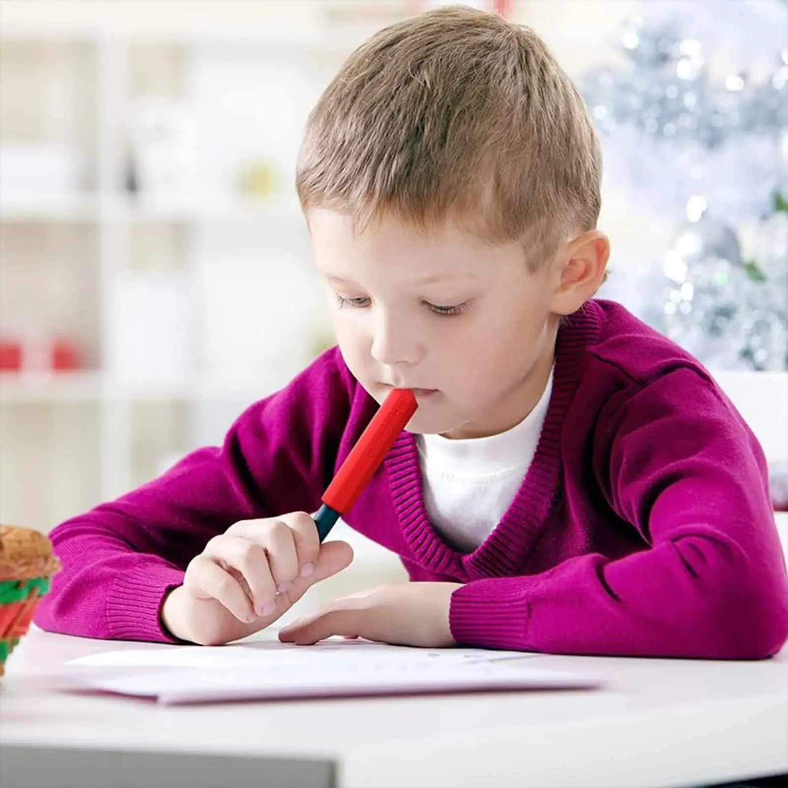 3 قطعة مجموعة أقلام رصاص الحسية المضغ القابلة للمضغ من السيليكون القبعات العالية للمضغ مع احتياجات محرك الفم