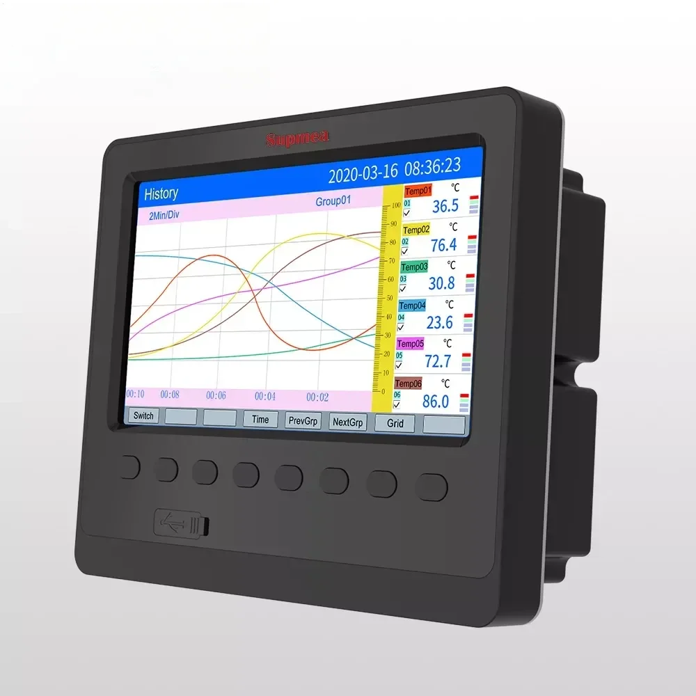 Manual Multi Channel Paperless Chart Recorder Temperature Pressure Humidity Data Logger Industrial