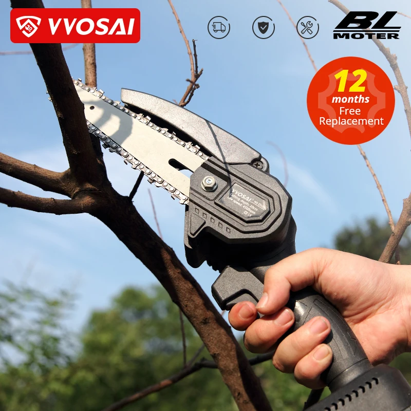 

VVOSAI 6 Inch 20V MT-SER Mini Brushless Electric Chain Saw Handheld Pruning With Woodworking Pruning One-handed Garden Tools