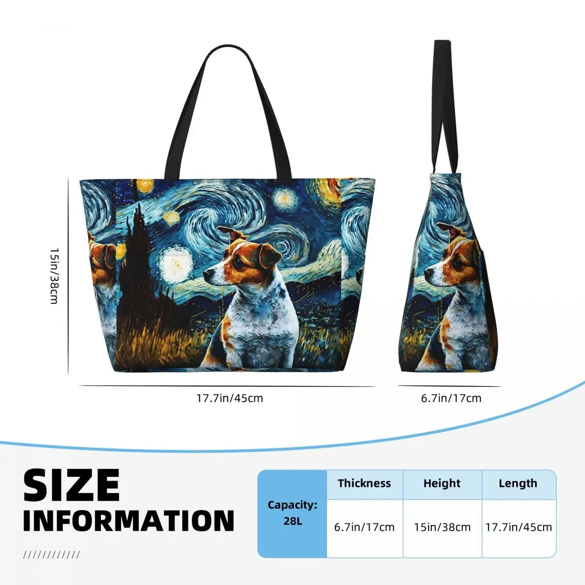Dog Jack Russell Terrier Pop Art Beach Tote Bag Sport Gym Yoga Duffle Large Tote Bag Women Travel Bag Fitness bag