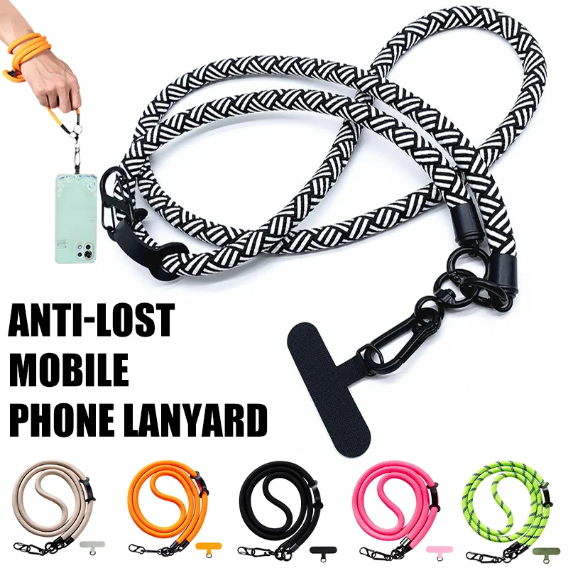 10MM Adjustable Crossbody Long Mobile Phone Lanyard Detachable Neck Cord Lanyard Strap Hanging Shoulder Anti-Lost Lanyard