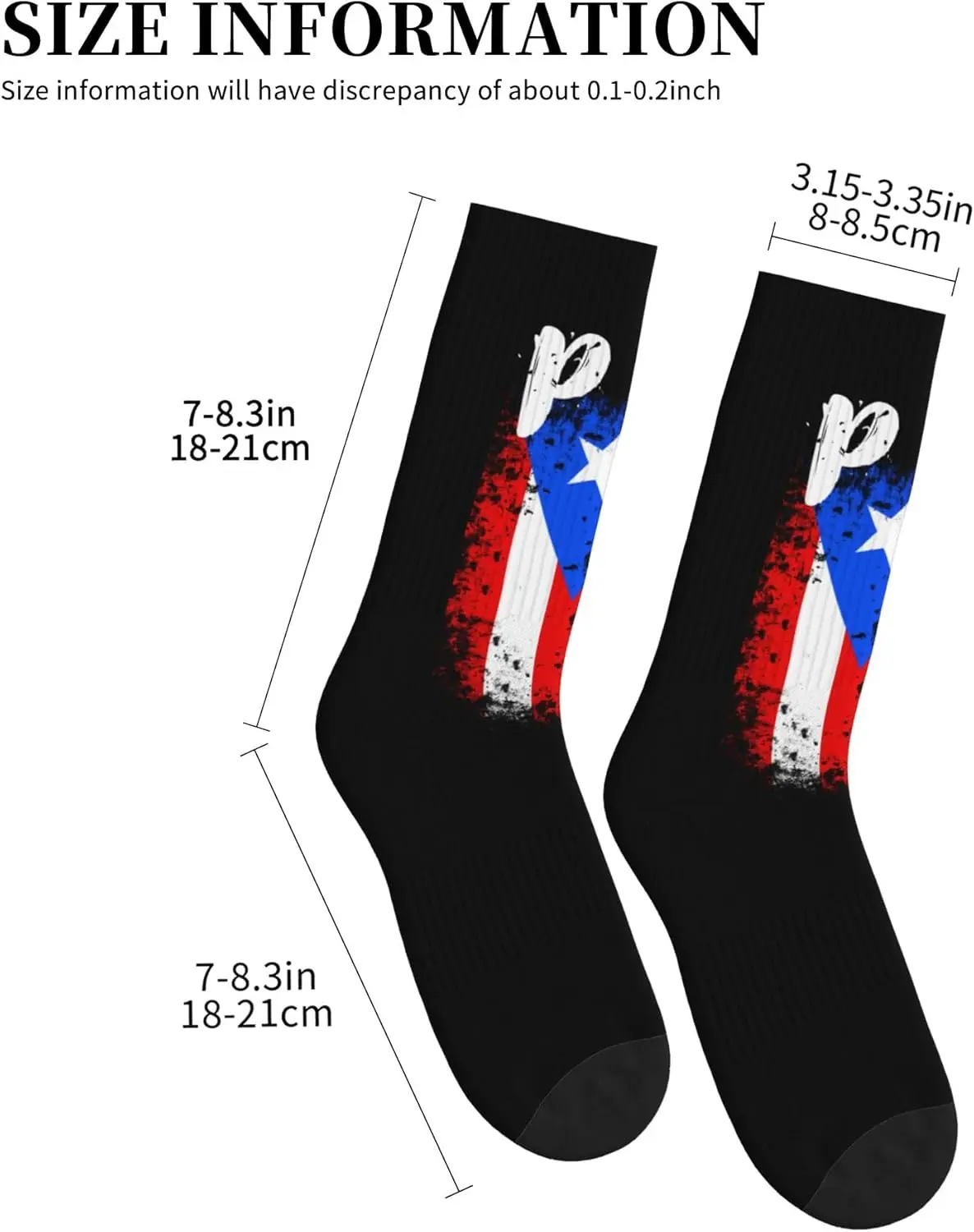بورتوريكو العلاقات العامة العلم للجنسين عارضة طاقم الجوارب الجدة جوارب رياضية الرجال اللباس الجوارب منقوشة جورب #4