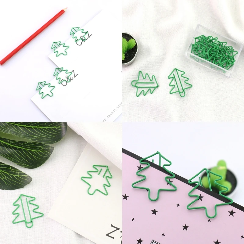 15 Pieces Paper Clips Christmas Tree Funny Paperclips Bookmarks Planner Clips Funny School Dropshipping