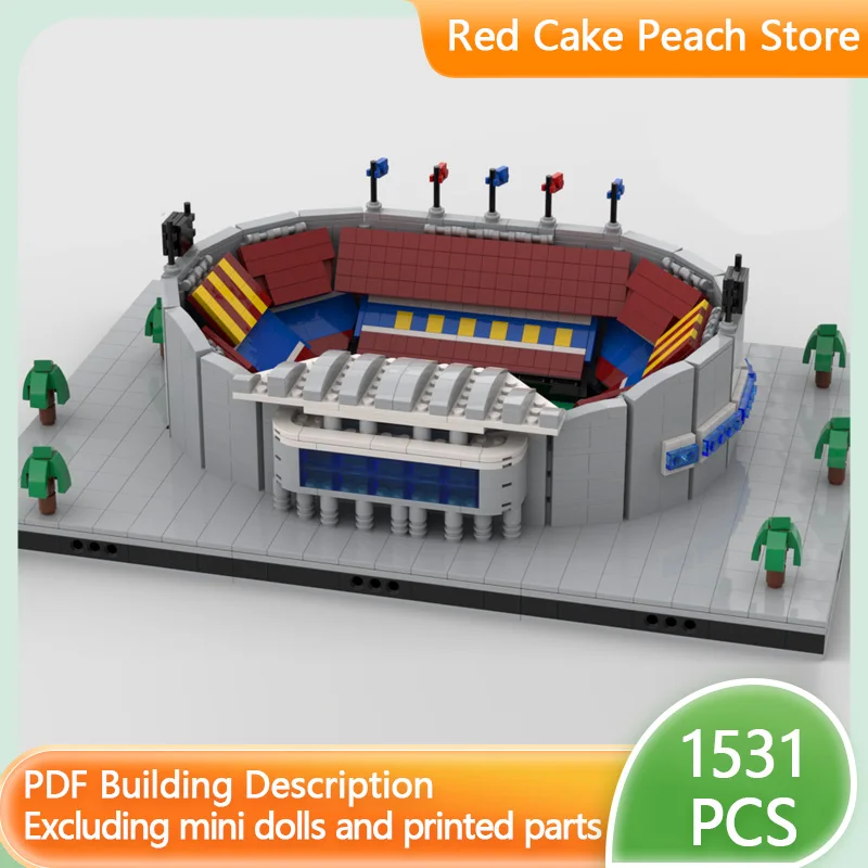 City Street View Model MOC Building Bricks Camp Nou Stadium Modular Technology Children Holiday Gifts Assemble Toys Suit