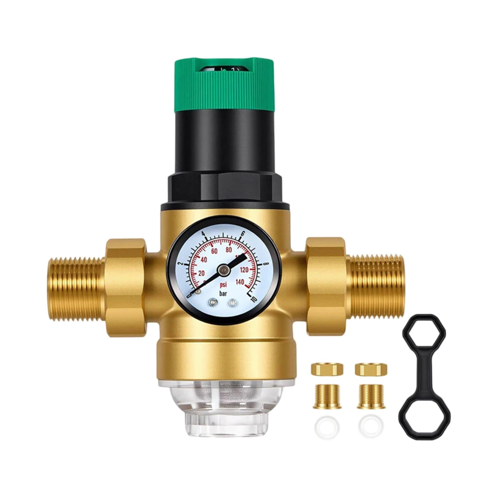 

Adjustable Pressure Reducing Valve With Gauge Pressure Regulator Valve Pressure Regulating Valve Water Pressure Regulator Valve