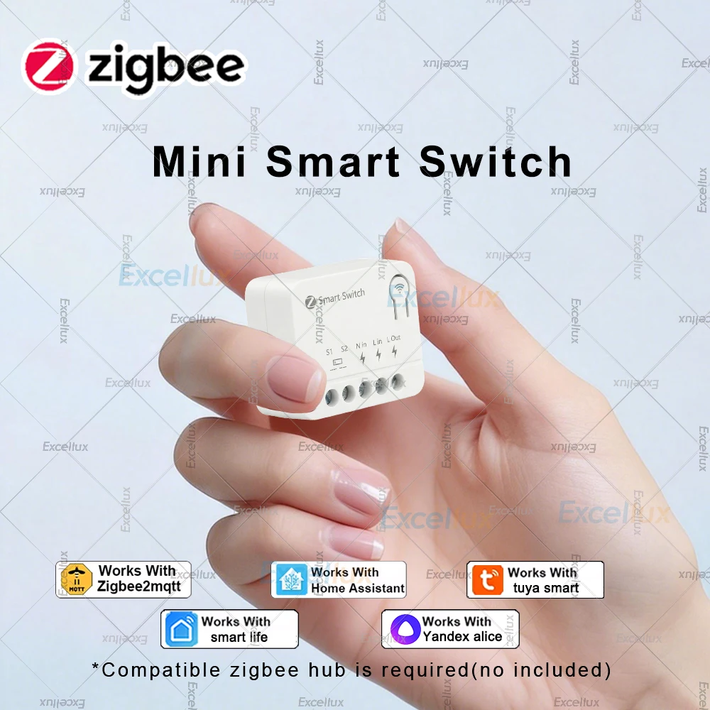 

Модуль мини-умного выключателя Zigbee 10А, DIY реле-размыкатель для освещения, управление через приложение Smart Life, совместимость с Home Assistant и Zigbee2MQTT
