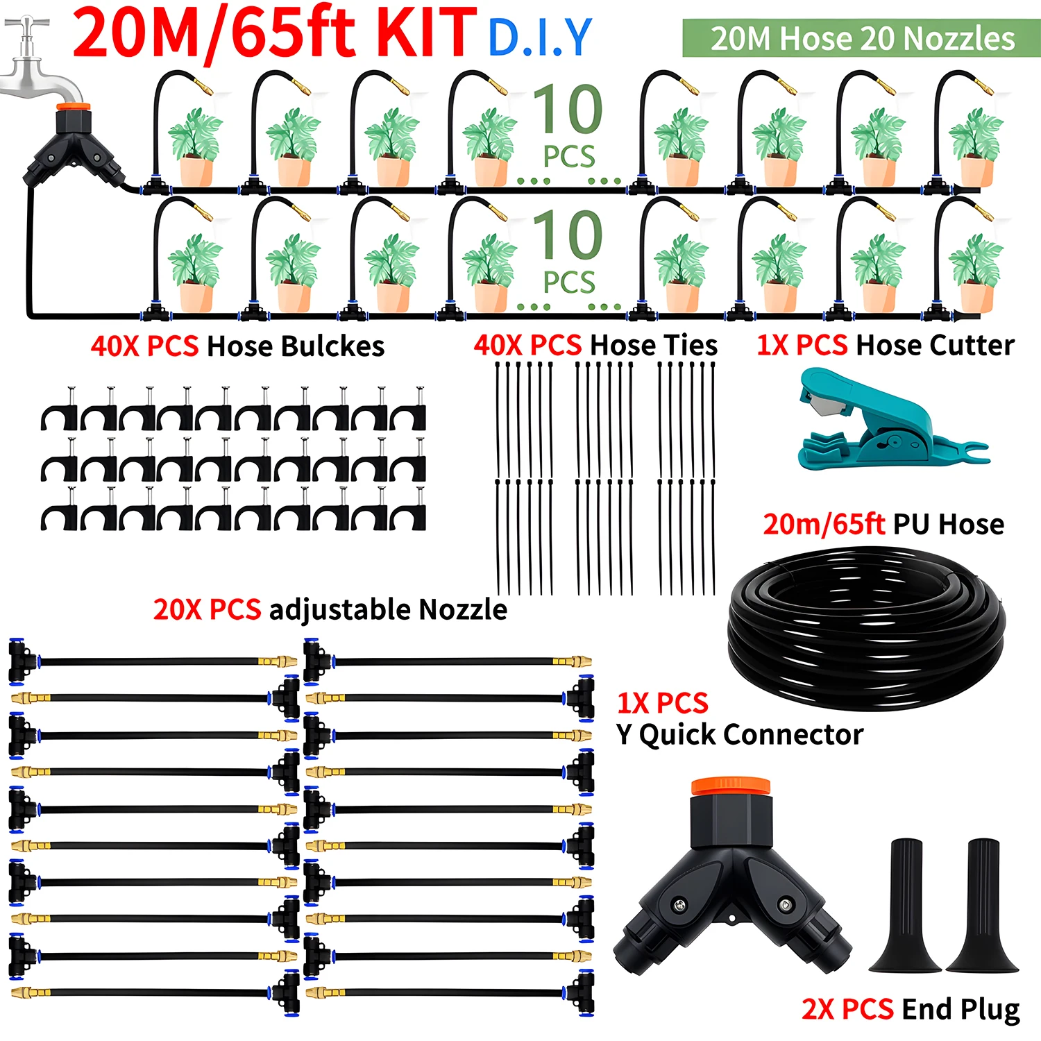 DIY Gratis Buigen Universele Spray Kit Voor Kas Tuin Bloemen Plant Watering Irrigatie Patio Verneveling Koelsysteem