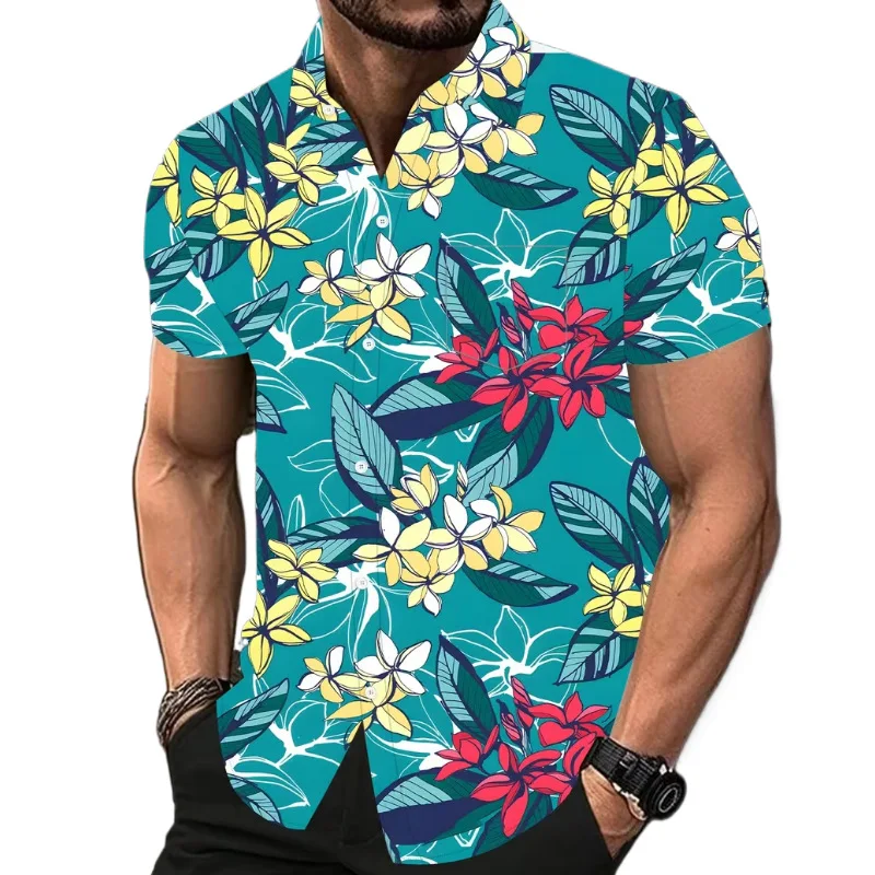 Multi Style Trendy Printed Retro Hawaiian Men's Quick Drying Summer Short Sleeved Quick Drying Shirt