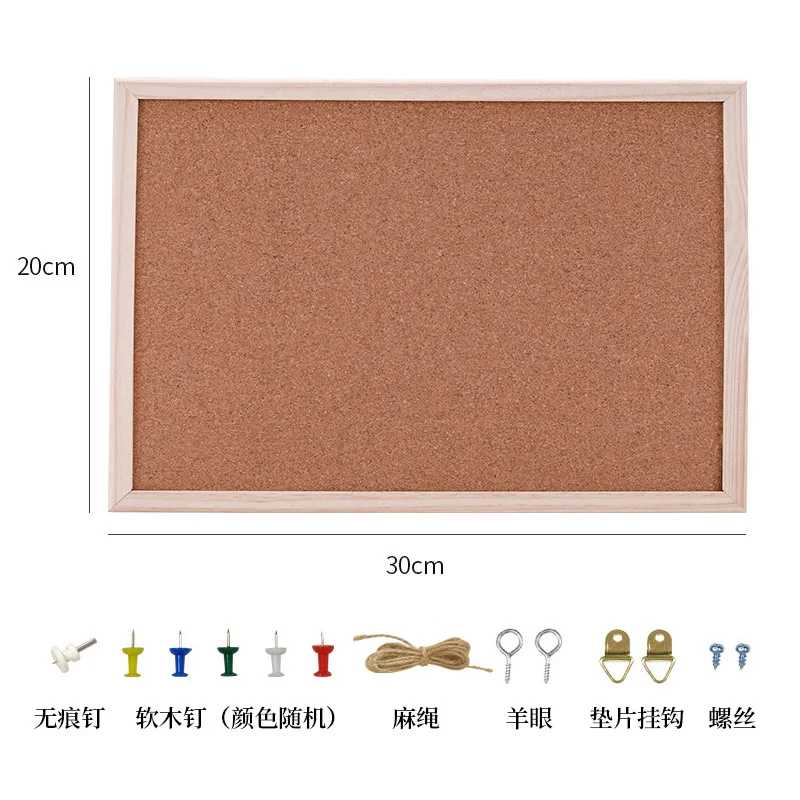 INS Cork Bulletin Board Message Board Decorative Display Board Decoration with Push Pins Photo Display Board Kitchen Cork Board