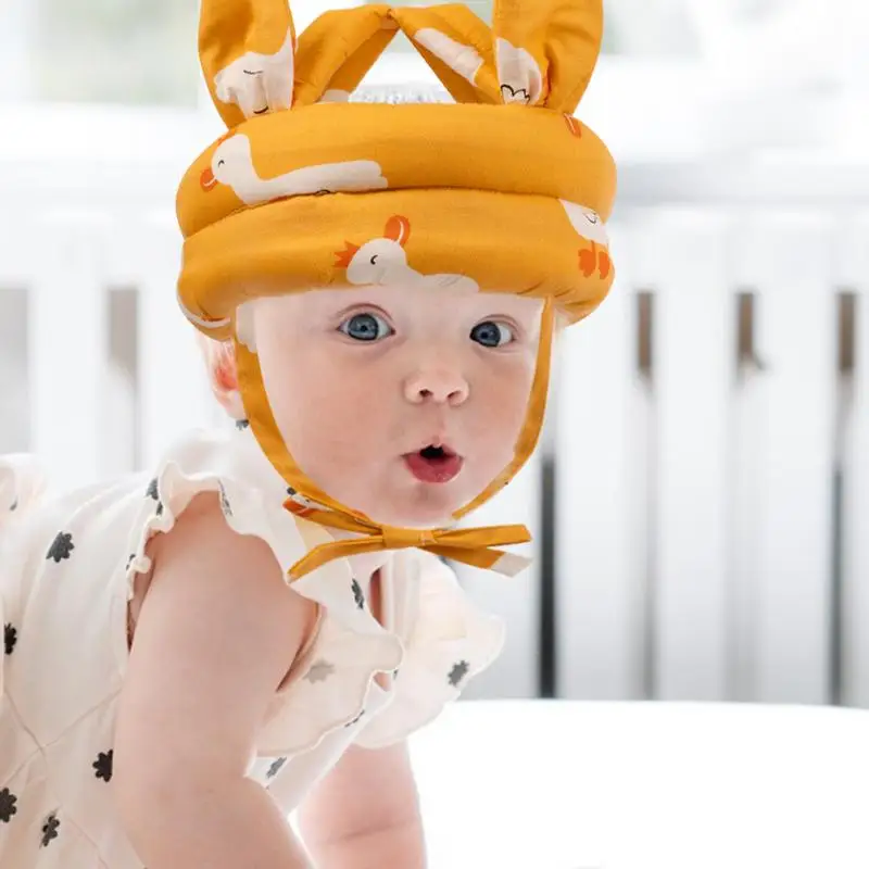 Soft Head Protector For Baby Breathable Adjustable Protective Caps Safety Hat Comfortable Baby Safety Headguard Shock Absorbing