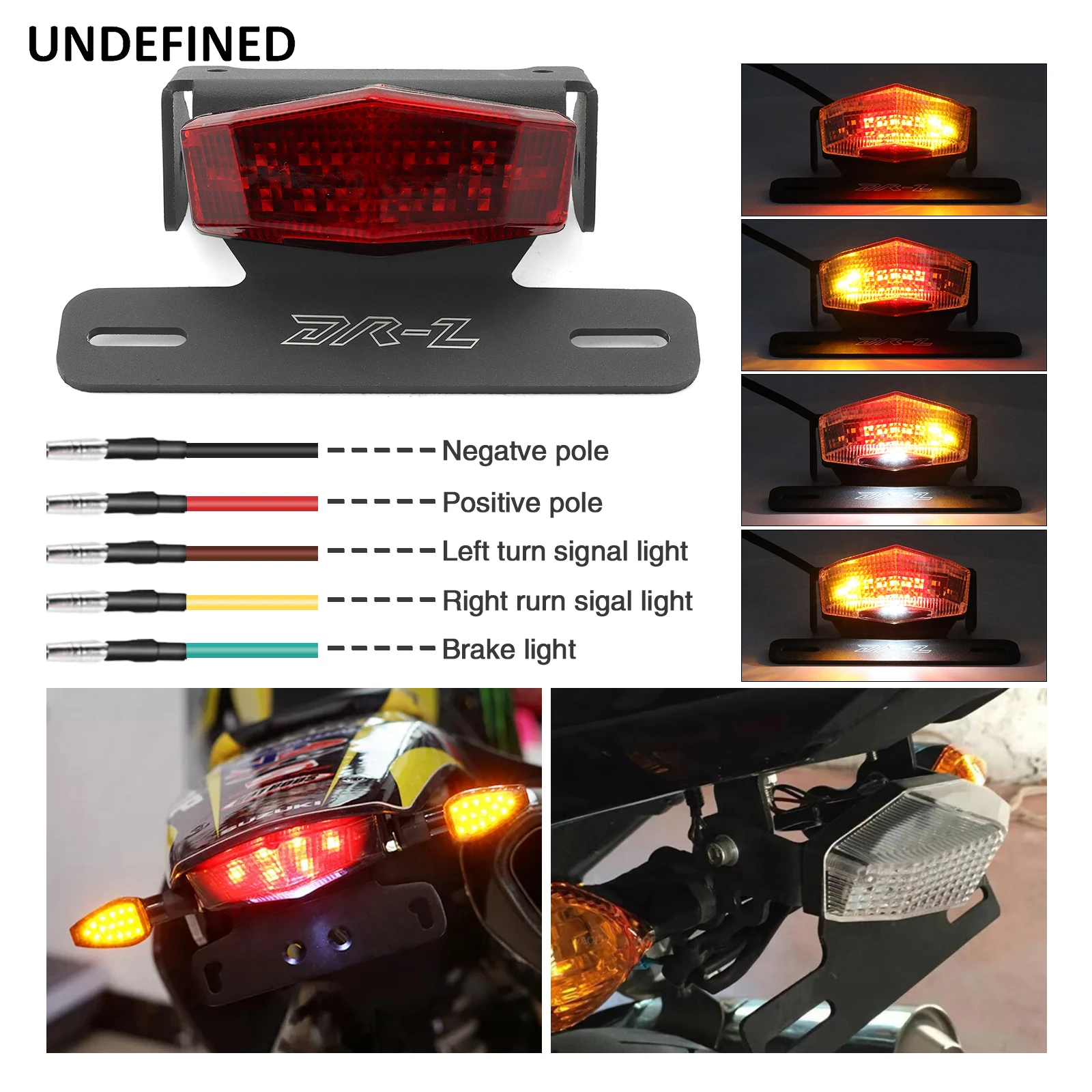 Lente vermelha da placa de licença da motocicleta cauda luz led arrumado fender lanterna traseira kit sinal volta se encaixa para suzuki drz drz400 e/s/sm