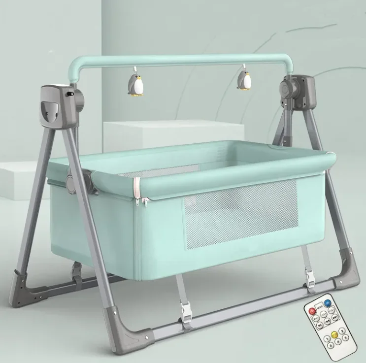 Custom Multi-function Electric Baby Rocking Cradle Bed Easy Foldable Baby Bassinet with Music Mosquito Net Electronic Baby Swing