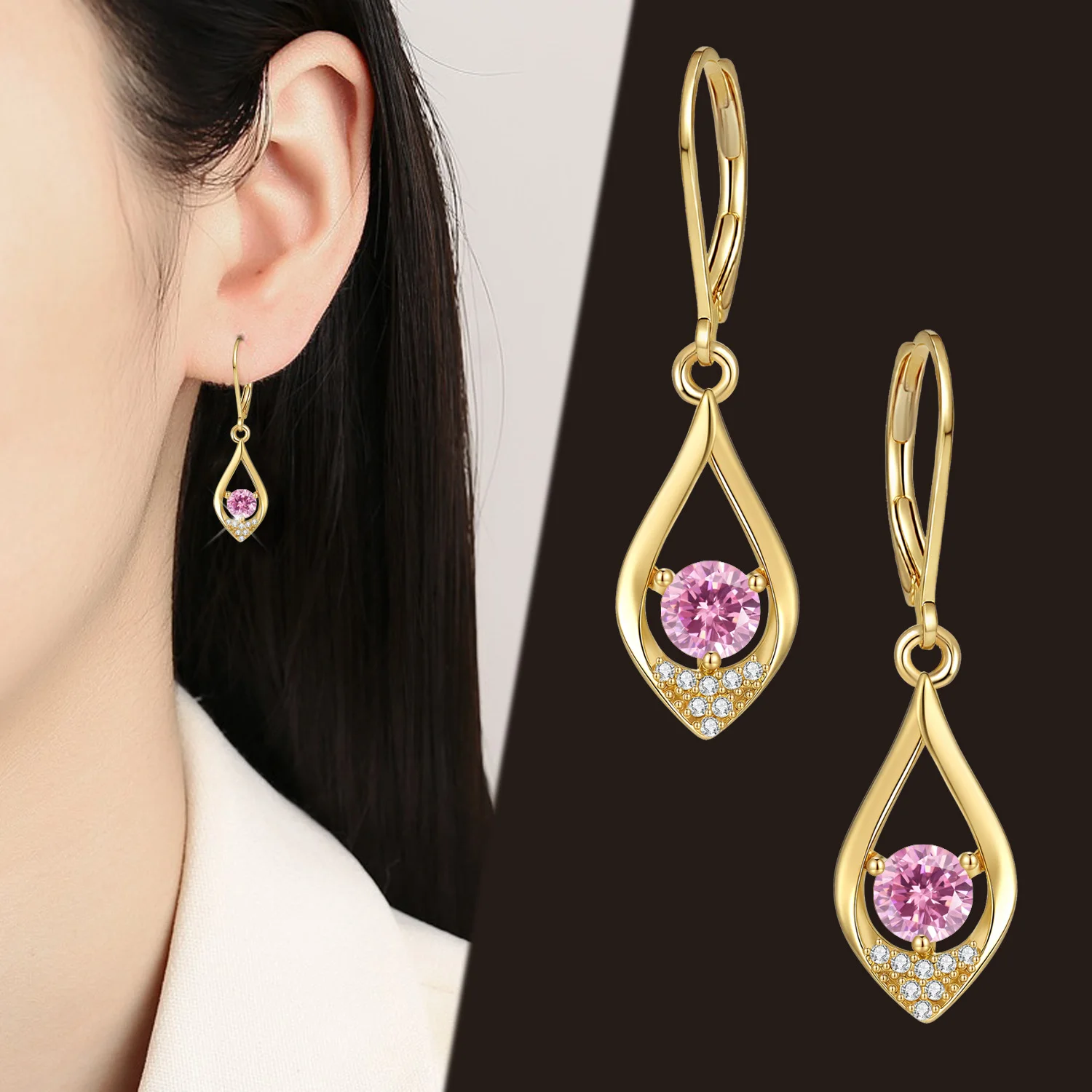 

Дизайнерский товар LAMVOICE, высокое качество, серебро 925 пробы, подарок для дочери, серьги с цирконием 1 карат, День святого Валентина