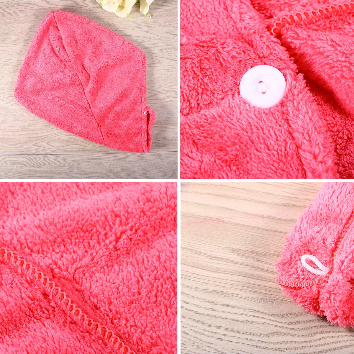 

2Pcs Coral Fleece Hair Drying Turban Ultra Soft Super Absorbent Hair Dry Wrap Quick Dry Towel for Women Bath Makeup