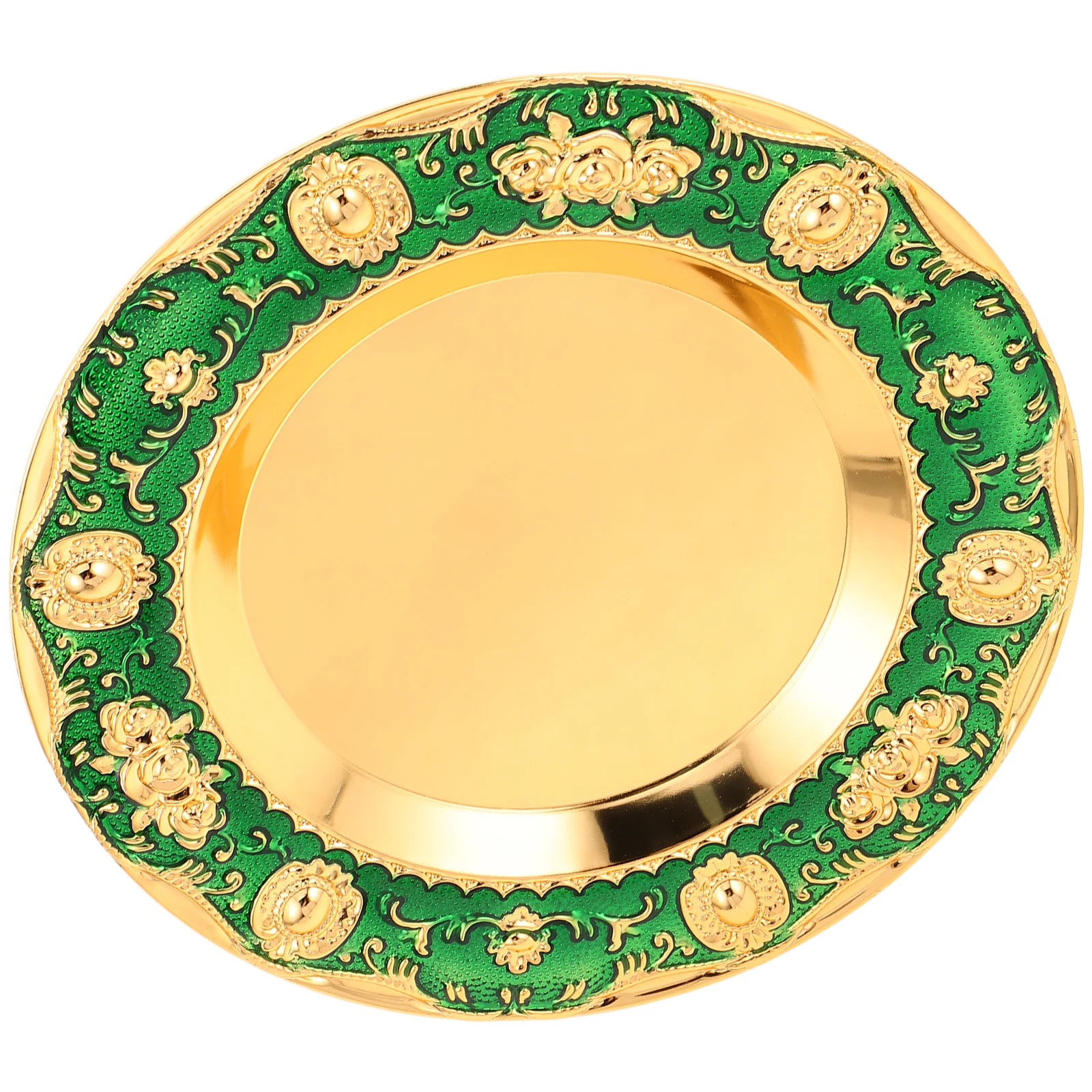 

European Style Fruit Tray Round Decorative Plate Coffee Table Snacks Jewelry Storage Kitchen Bar Accessories Circular Serving