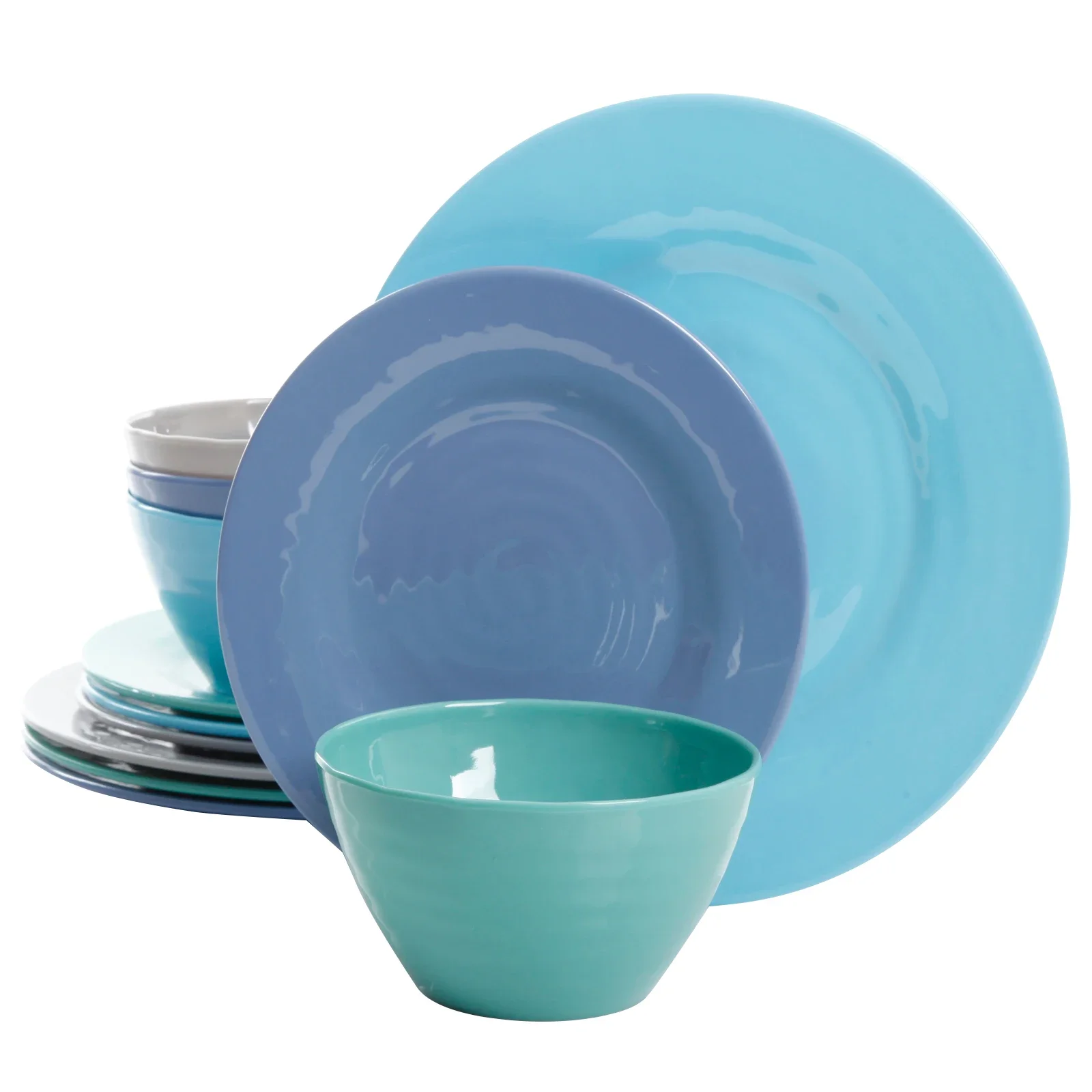 

Brist 12-Piece Dinnerware Set Featuring Four Distinct Color Variants