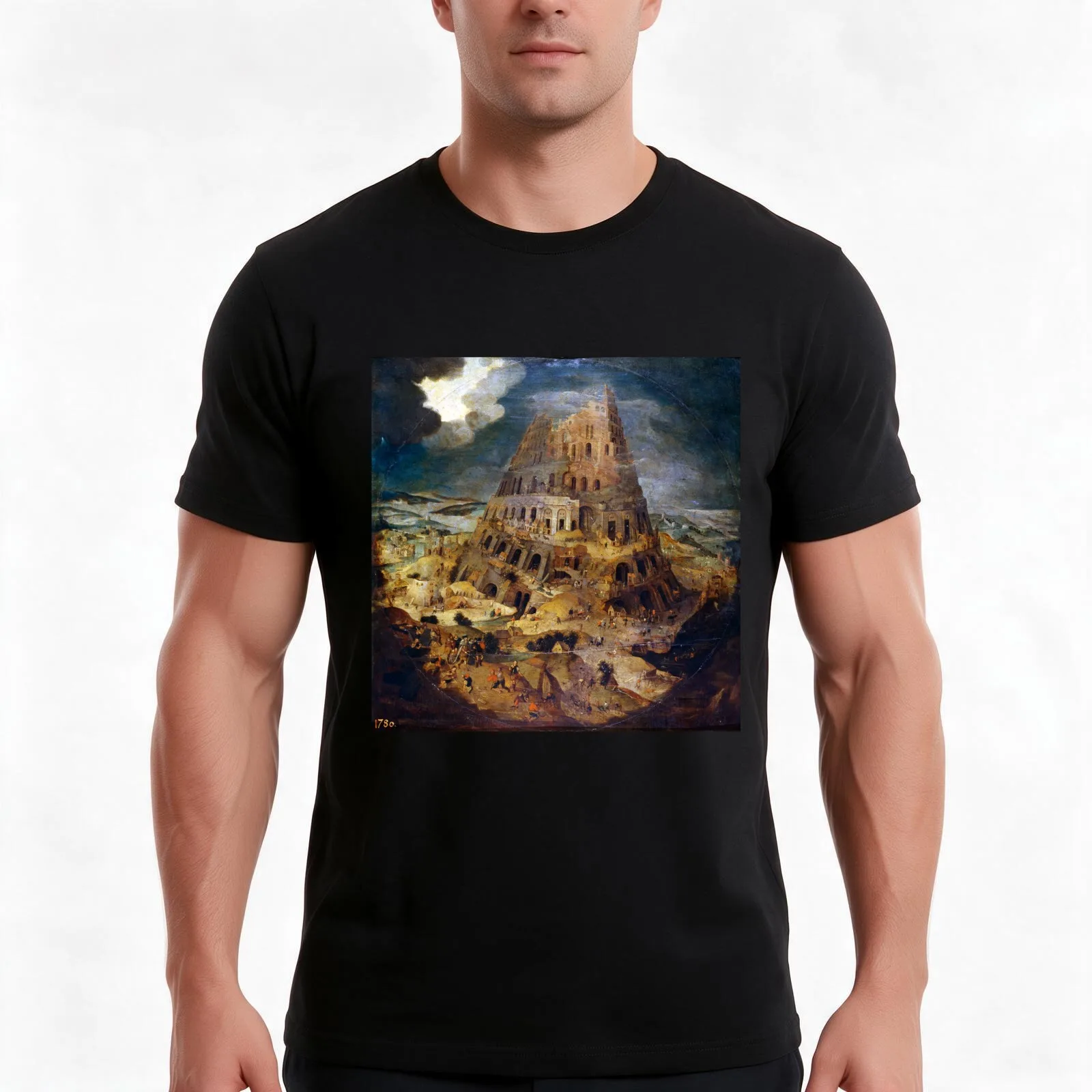 Pieter Brueghel the Younger The Tower of Babel T-Shirt Summer Casual Cotton Tee Oversized Streetwear Tops Unisex Men Women