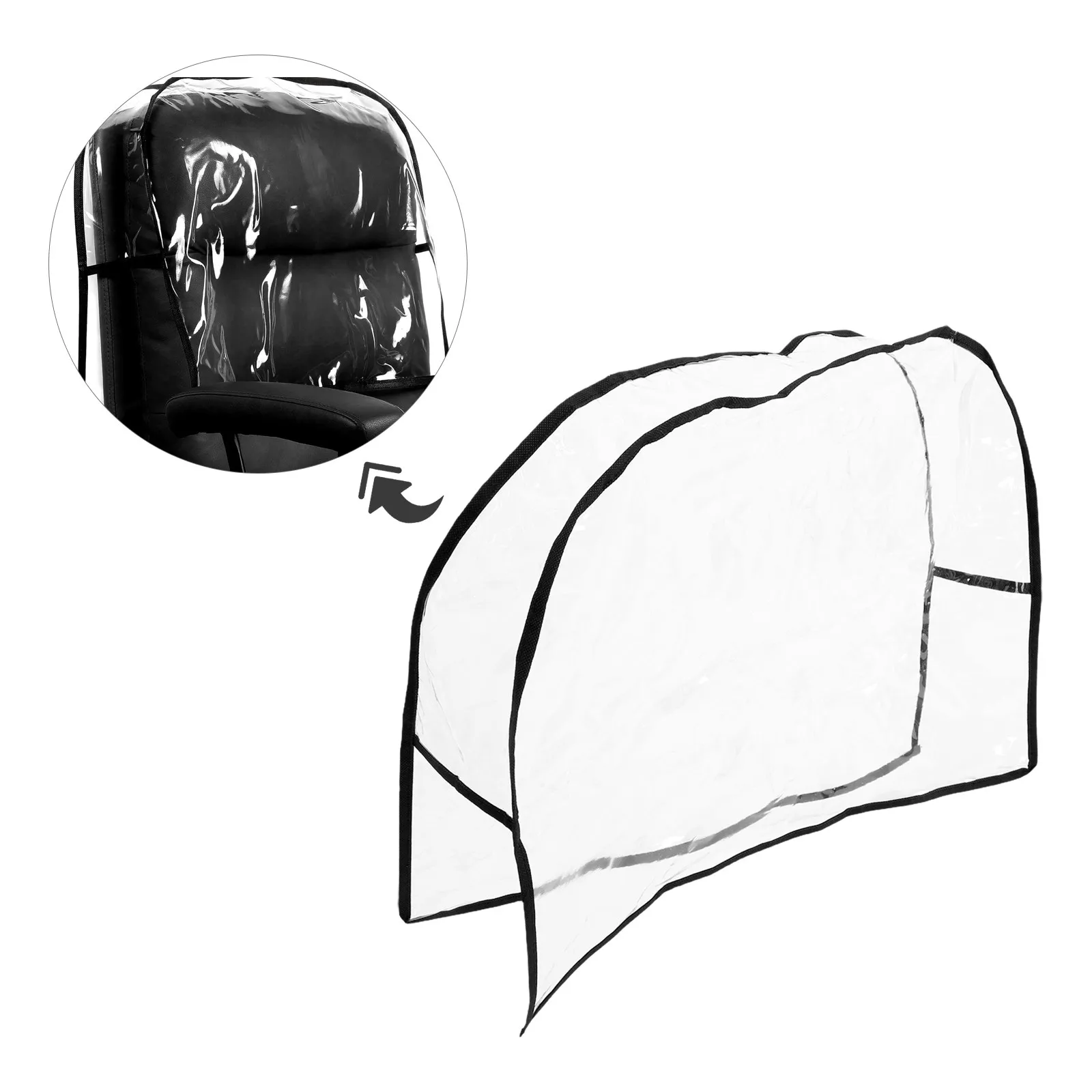 Salon Chair Cover Waterproof Clear PVC Protector Detachable 51x40x12cm Hairdressing Backrest Protector Salon Seat Cover